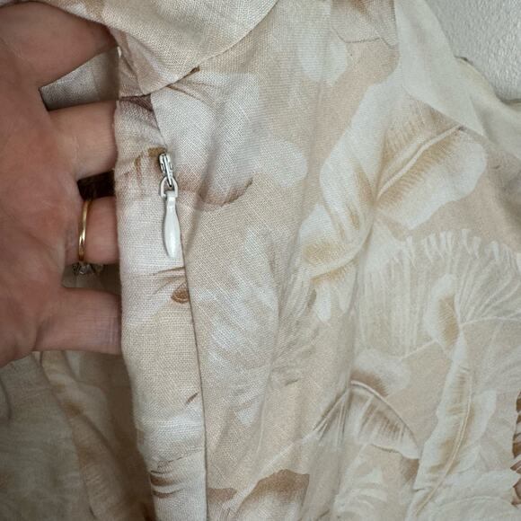 Charlie Holiday Linen Cotton Puff Sleeve Lottie Mini Dress Size 6 Square Neck - Picture 9 of 12